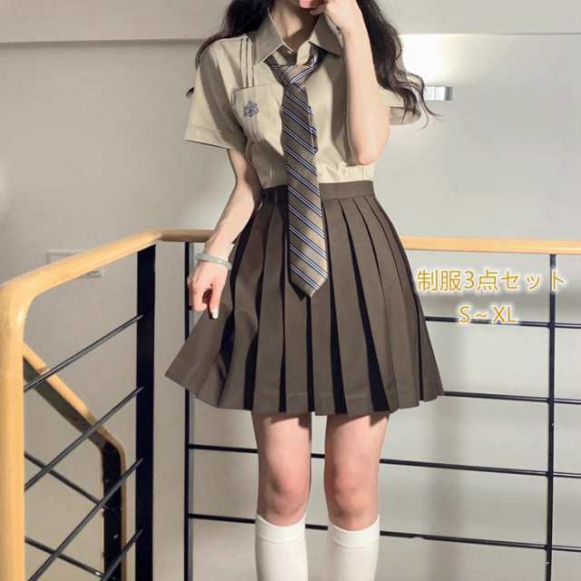 制服 女子高生 高校生 スカート リボン 3点セット コスプレ 衣装 JK セーラー服 コスチューム 学生 スクール ギャル レディース ブラッククイーン ギャル服
