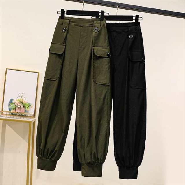 パンツ レディース 大きいサイズ ズボン 薄手 オーバーオール ハーレムパンツ トレンド カジュアル 着痩せ シンプル 無地 通勤 通学 大人っぽい おしゃれ ナチュラル ハイウエスト XL