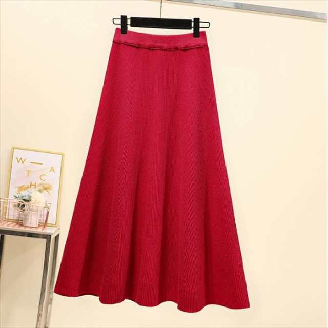 スカート レディース フレアスカート ニット かわいい 大人可愛い きれいめ シンプル カジュアル 大人 上品 おしゃれ 大人女子 ラブリー キュート ガーリー 主役級 存在感 XL 2XL