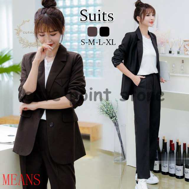 レディーススーツ パンツスーツ スーツ ジャケット 長ズボン 女性 10代 20代 30代 40代 カジュアルスーツ ビジネス 入学式 卒